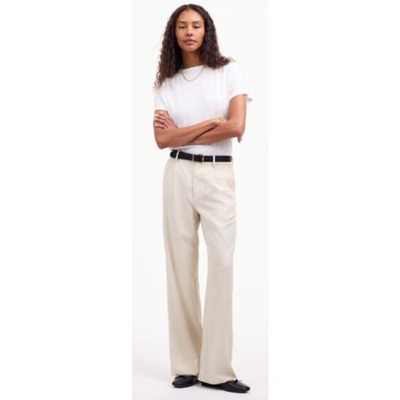 Madewell Slouchy Stretch Drapey Twill Trousers in‎ Stone Size 4 - Picture 1 of 11
